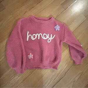 Kids Pink Sweater with Embroidered Details